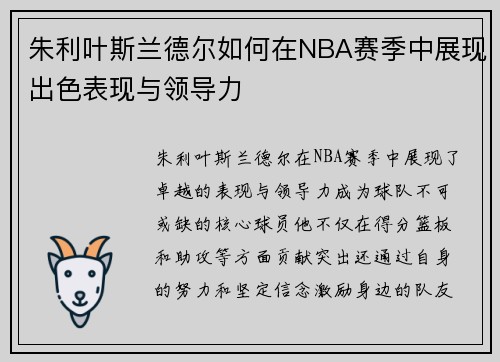 朱利叶斯兰德尔如何在NBA赛季中展现出色表现与领导力